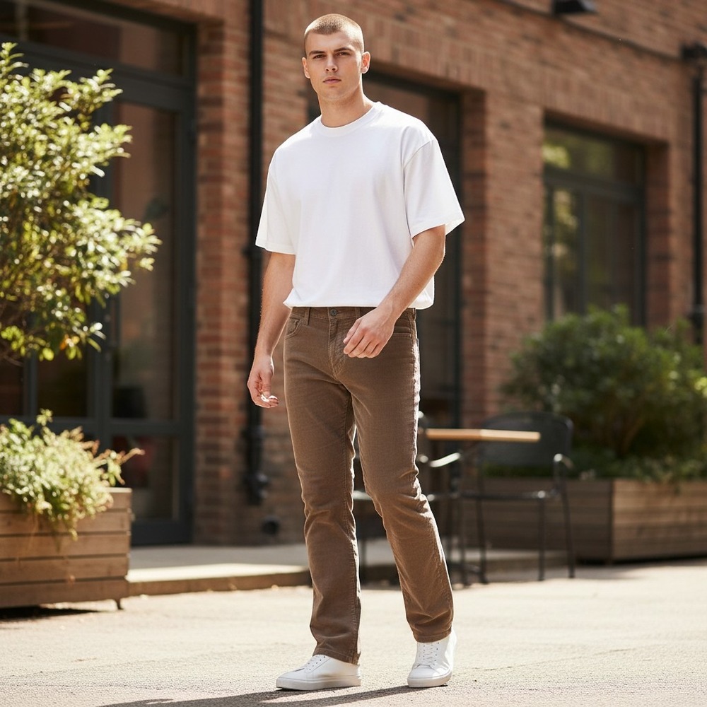 Match Pants Mens 32 Brown Cotton Twill Straight Leg Casual Rugged Gorpcore